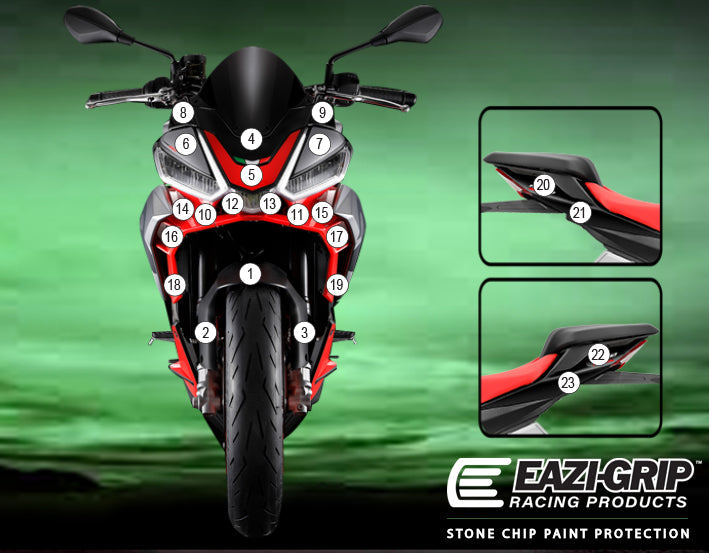 Stone Chip Protection Kit Clear Matt For Aprilia Tuono 660 2021-Current