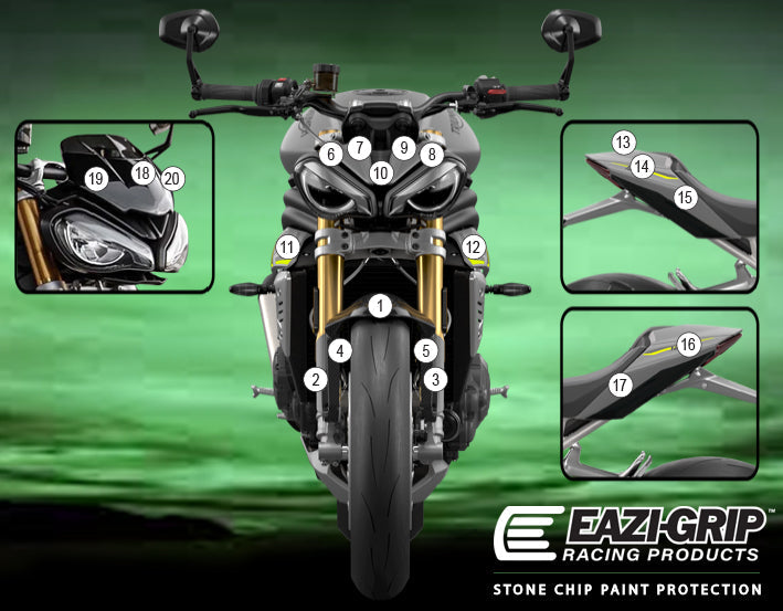 Stone Chip Protection Kit Clear Matt For Triumph Speed Triple 1200 RS 2021-Current