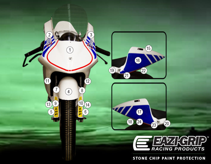 Stone Chip Protection Kit w/ Swing Arm Protection Clear Gloss For Honda NSF250R 2012-Current