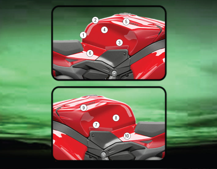 Tank Paint Protection Kit Clear - Gloss For Ducati Panigale/Streetfighter V4 2025>Current