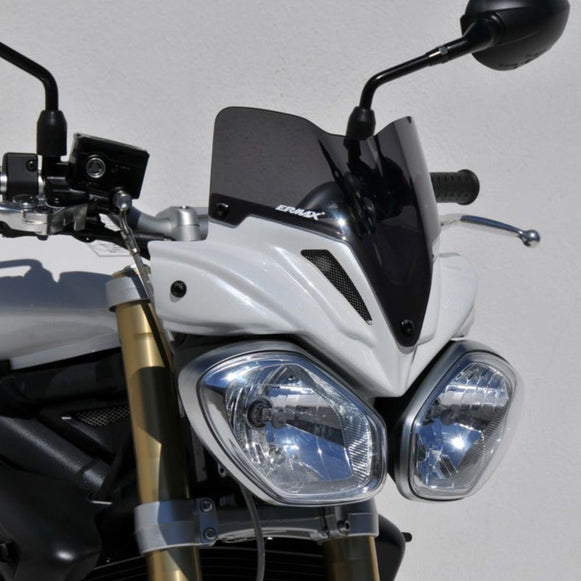 Nose Fairing For Crystal White with Dark Smoke Screen For Triumph Street Triple 675 R 2012-2012