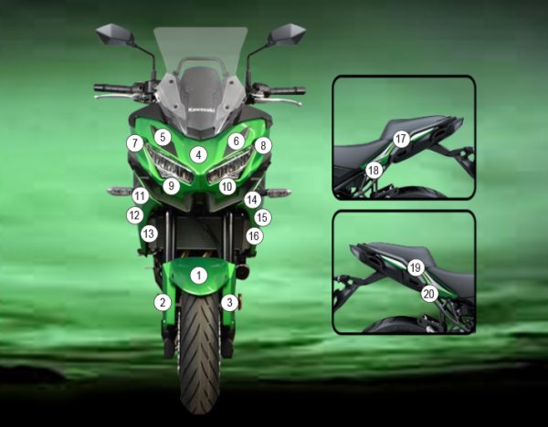 Stone Chip Protection Kit Clear Gloss For Kawasaki Versys 650 2022-Current