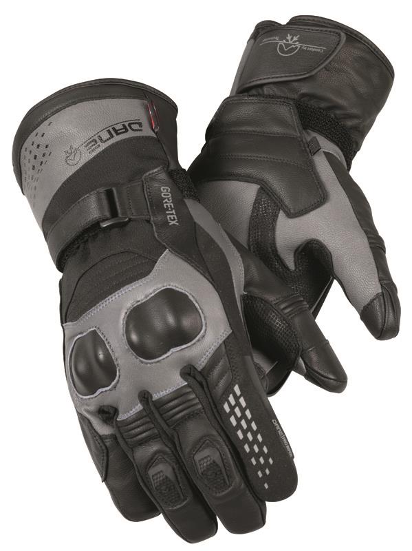 Dane Dragor Vinter Gore-Tex Motorcycle Gloves Grey / Black