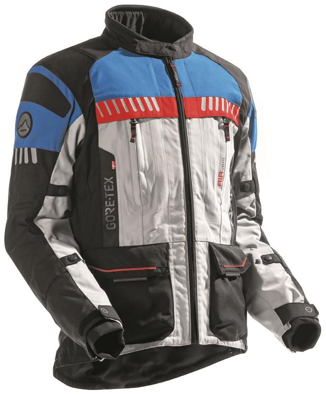 Dane Ikast Gore-Tex Motorcycle Jacket Grey / Blue / Red
