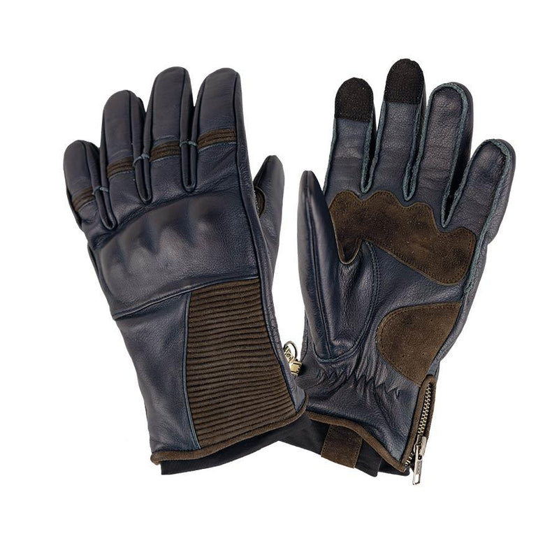 ByCity Detroit Leather Gloves Blue