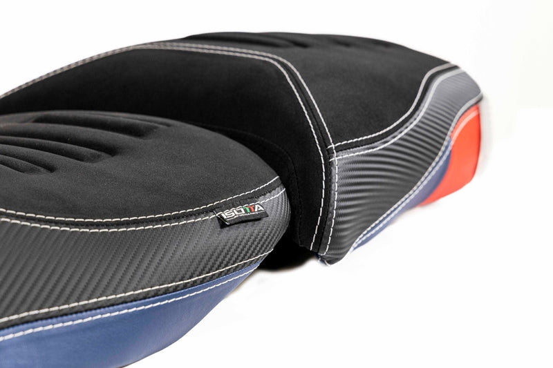Comfort Pillion Seat Black / Blue / Red - Trophy For BMW R1200 GS Adventure 2013-2019