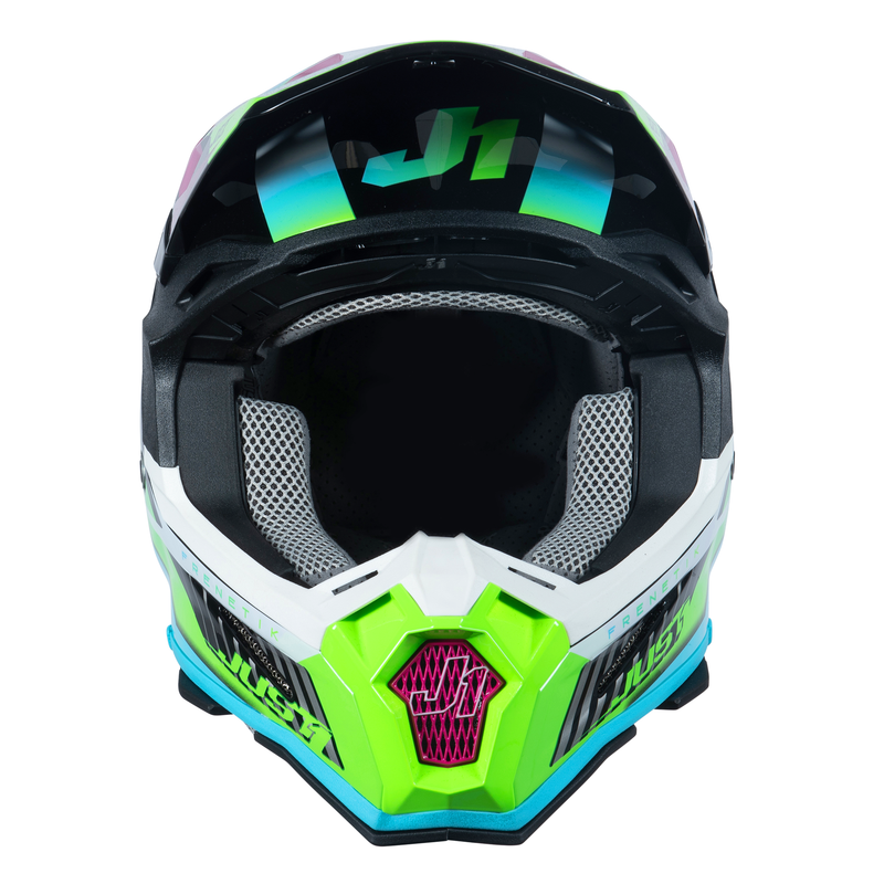 J22 Motocross Helmet Frenetik Neon Fluo Lime / Black