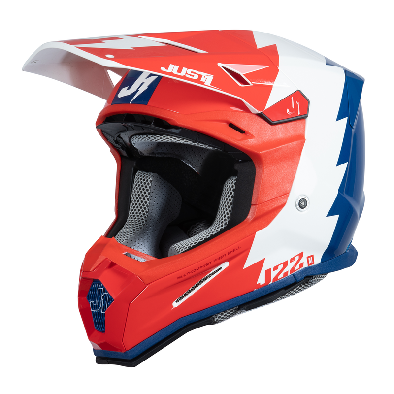 J22 Motocross Helmet Revolt Red / Blue / White