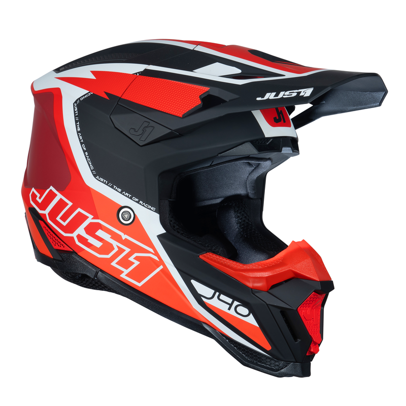 J40 Motocross Helmet Flash Red / White / Black
