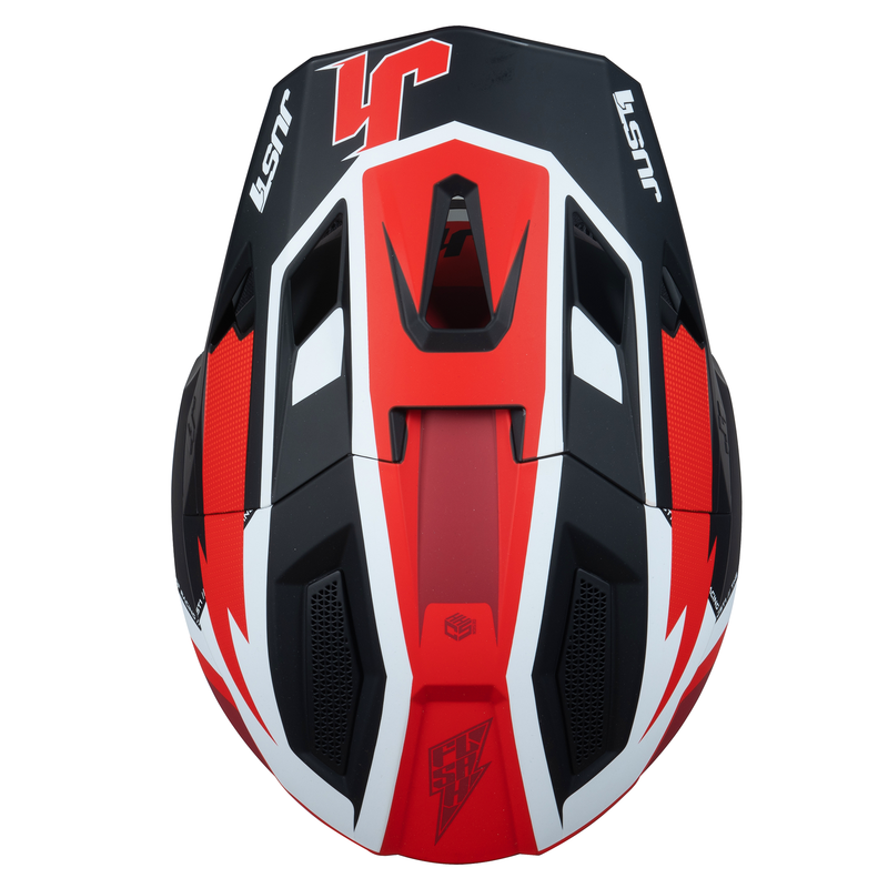 J40 Motocross Helmet Flash Red / White / Black