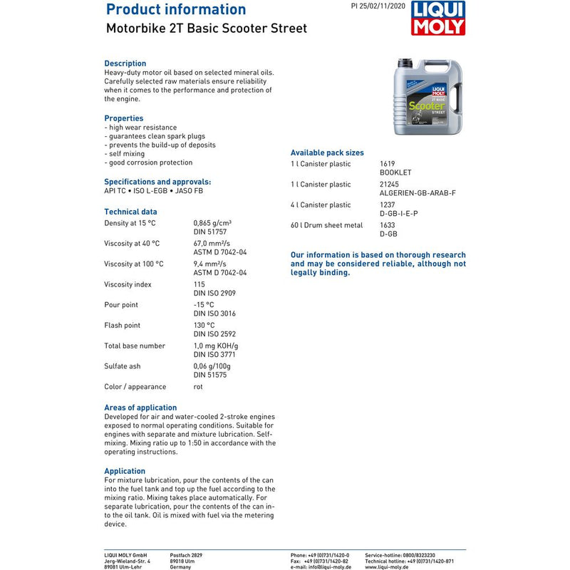 Liqui Moly 2 Stroke Mineral Basic Scooter Oil