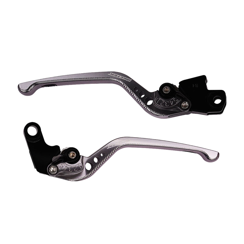 Adjustable CNC Long Lever Set Titanium With Black Adjuster -