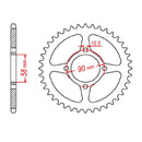 Performance 1221-44 Steel Rear Sprocket