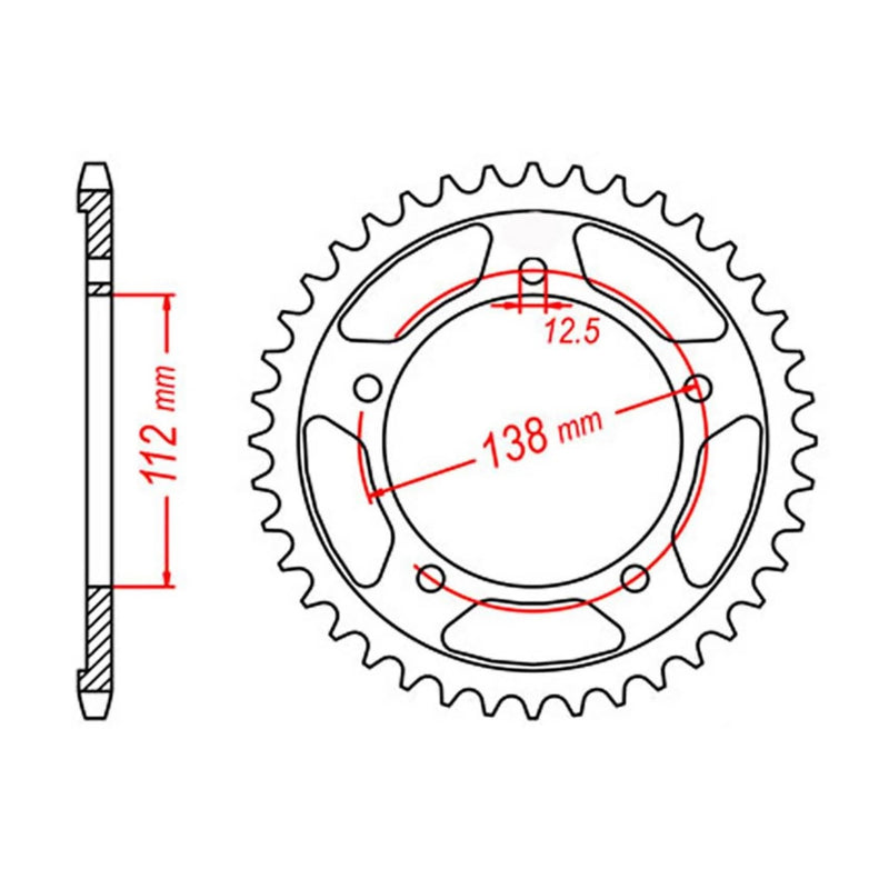Performance 1304-43 Steel Rear Sprocket