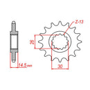 Performance 1332-15 Steel Front Sprocket