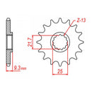 Performance 1539-14 Steel Front Sprocket