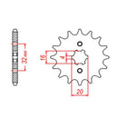 Performance 1550-14 Steel Front Sprocket