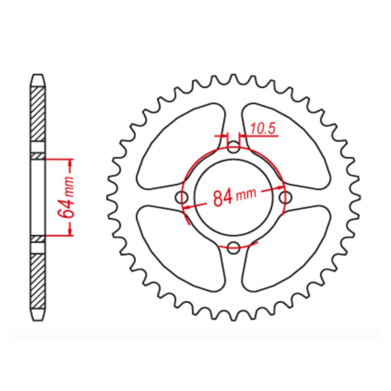 Performance 1796-49 Steel Rear Sprocket