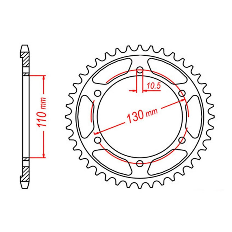 Performance 1876-45 Steel Rear Sprocket