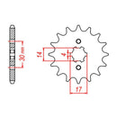 Performance 273-14 Steel Front Sprocket