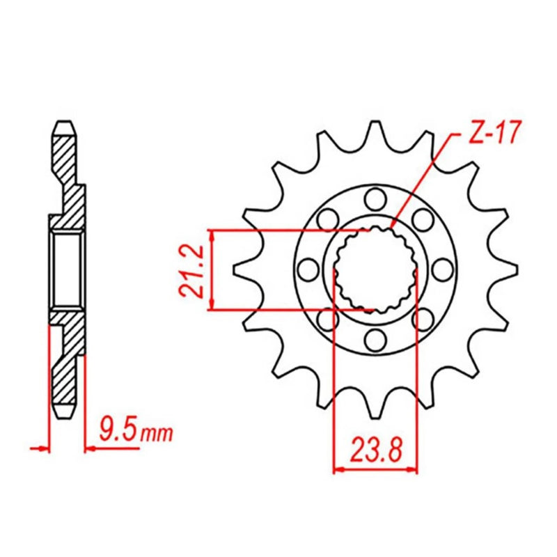 Performance 284-13 Steel Front Sprocket