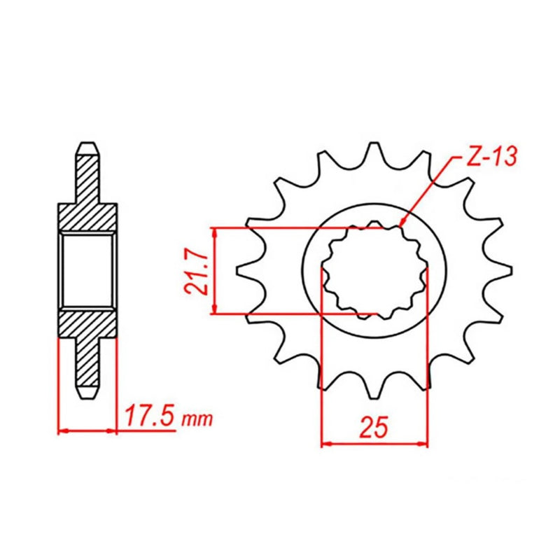 Performance 297-15 Steel Front Sprocket