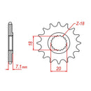 Performance 427-12 Steel Front Sprocket
