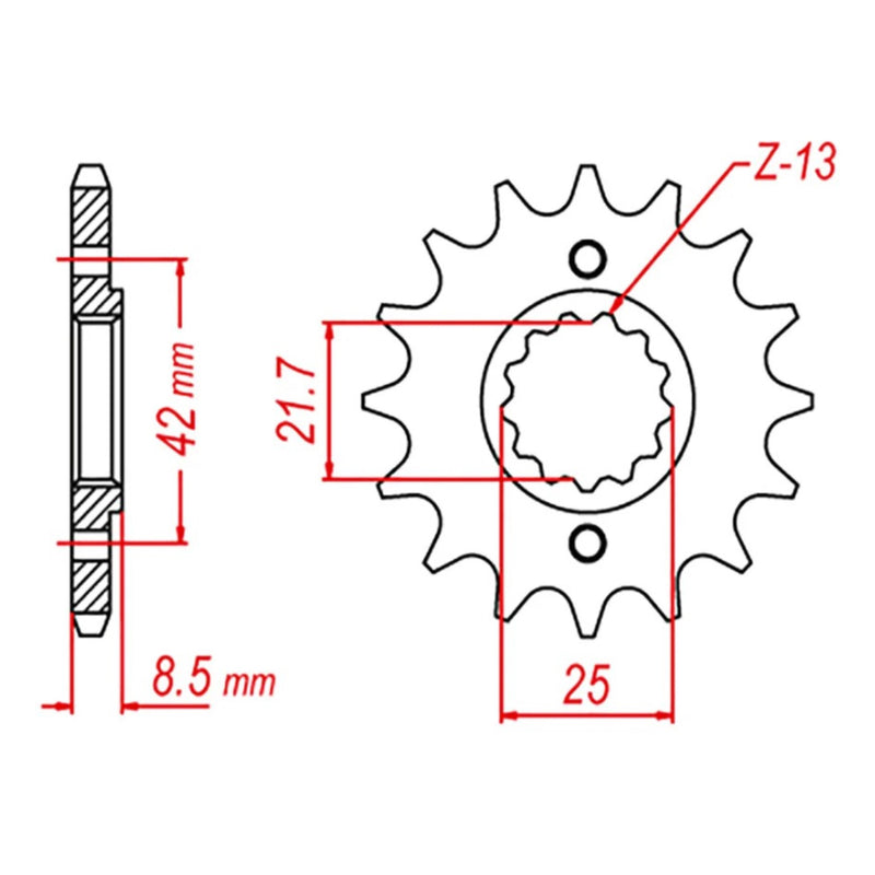 Performance 516-14 Steel Front Sprocket