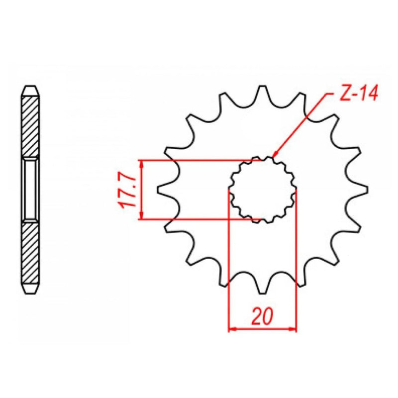 Performance 558-16 Steel Front Sprocket