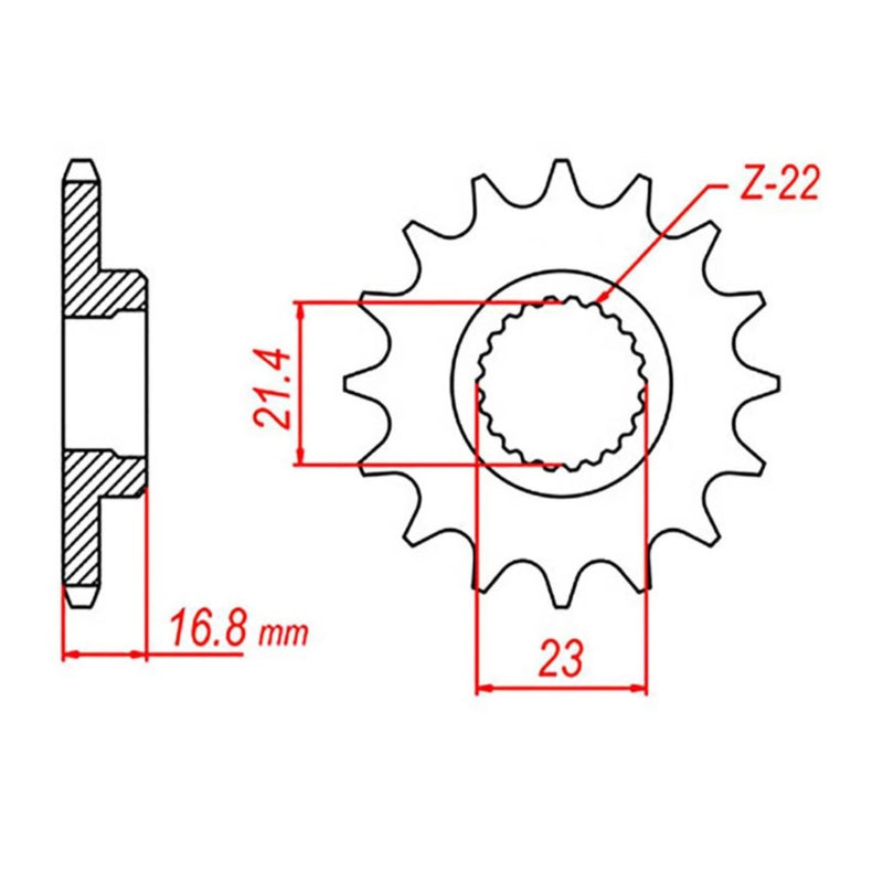 Performance 582-16 Steel Front Sprocket