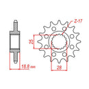 Performance 704-17 Steel Front Sprocket