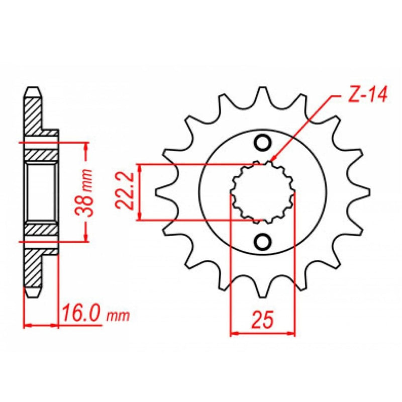 Performance 736-15 Steel Front Sprocket