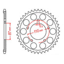 Performance 807-44 Steel Rear Sprocket