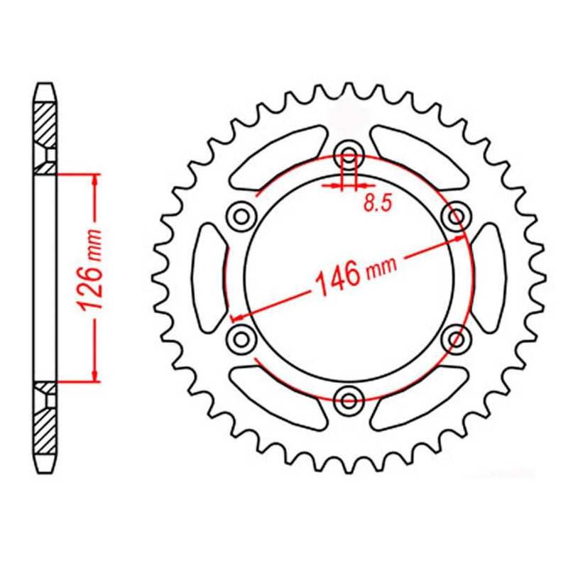 Performance 808-50 Steel Rear Sprocket