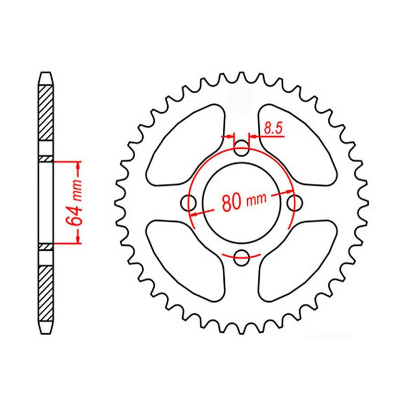 Performance 838-43 Steel Rear Sprocket