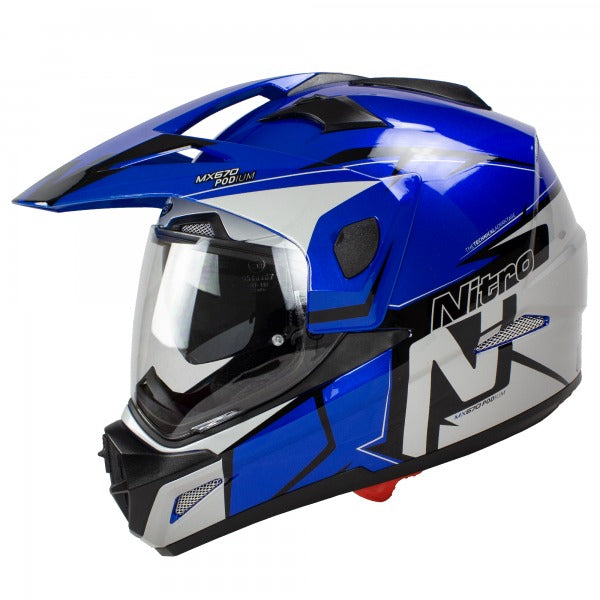 MX670 DVS Podium Pinlock Ready Adventure Helmet Black / Blue / Silver
