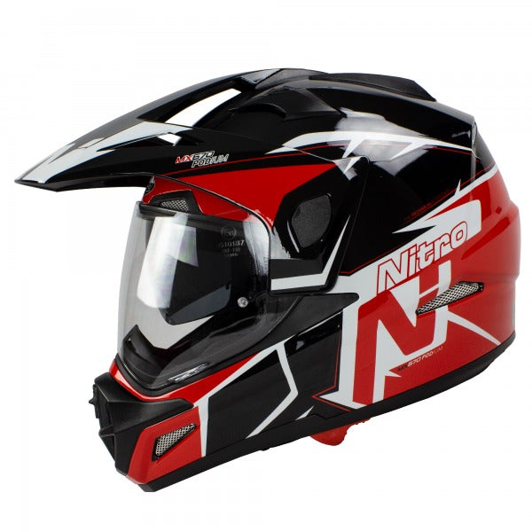 MX670 DVS Podium Pinlock Ready Adventure Helmet White / Black / Red