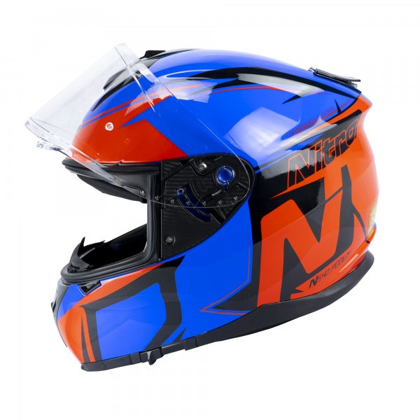 N540 DVS Podium Full Face Helmet Gloss Black / Blue / Safety Red