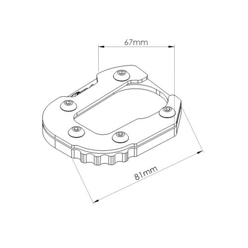 Kickstand Extension Pad Black For BMW F750 GS 18-24