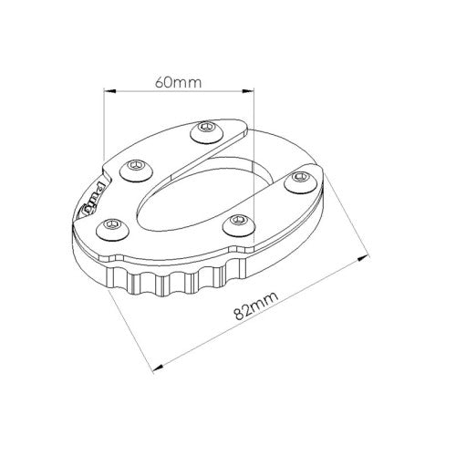 Kickstand Extension Pad Black For Kawasaki Ninja 1000 SX 20-24