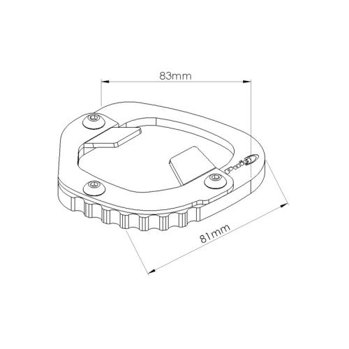 Kickstand Extension Pad Black For Yamaha Tenere 700 19-24