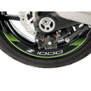 Wheel Rim Stickers Green For Kawasaki Z1000 03-20