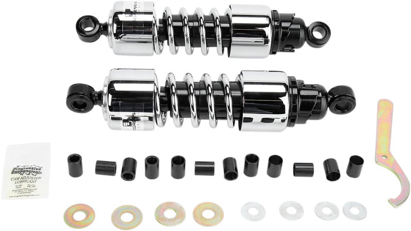 412 Series Cruiser Shocks Black / Chrome For Yamaha XV 750 1995-1996 - 11.50 Inch