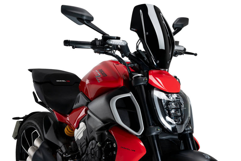 Adjustable Sport Screen Gloss Black (Opaque) For Ducati Diavel V4 2024>Current