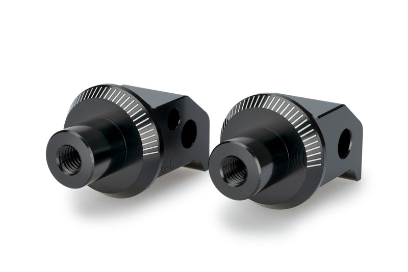 Footpeg Adaptors Passenger Black Anodised Aluminium For CFMoto 450 NK/800 NK Advanced/Sport 2023-Current