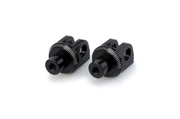 Footpeg Adaptors Rider Black Anodised Aluminium For Kawasaki Z H2 2020-Current
