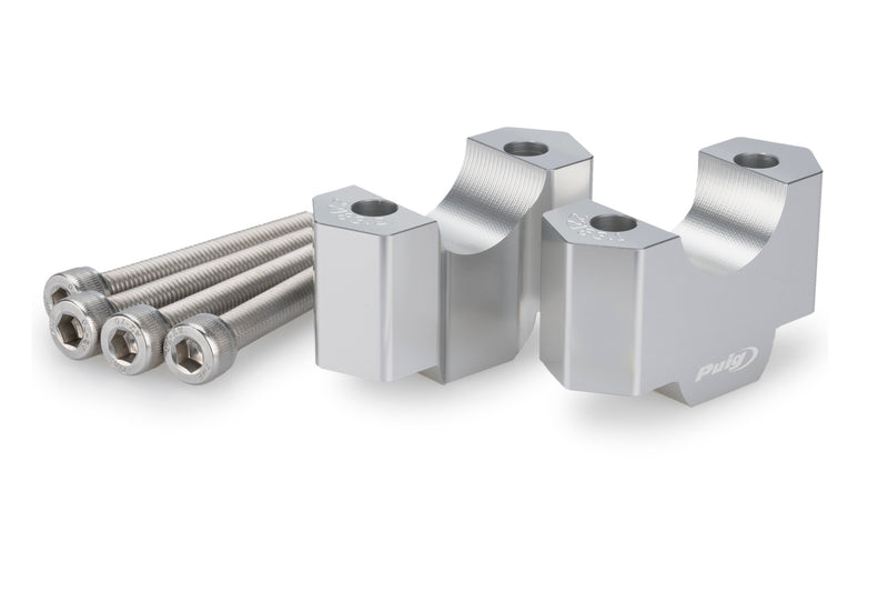 Handlebar Risers - 30mm Rise Silver For BMW F 900 GS 2024>Current