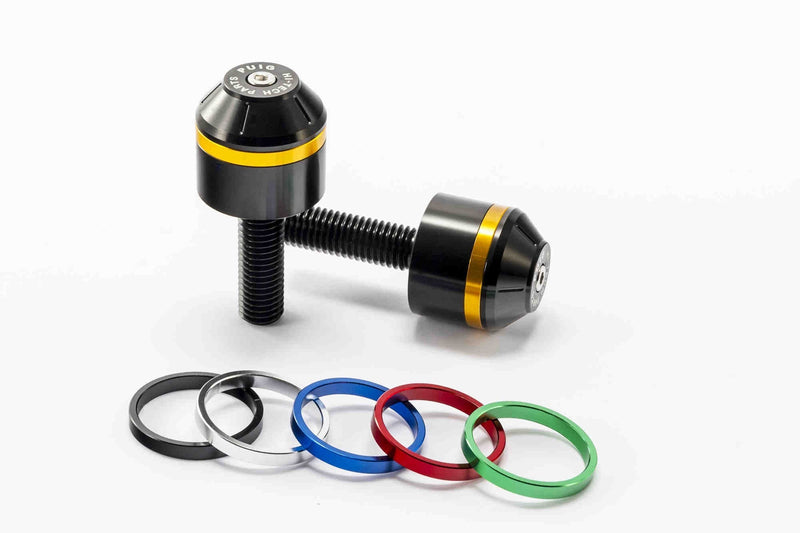 Hi-Tech Short Bar Ends Black w /  Coloured Rings For BMW F900 R 2020-Current
