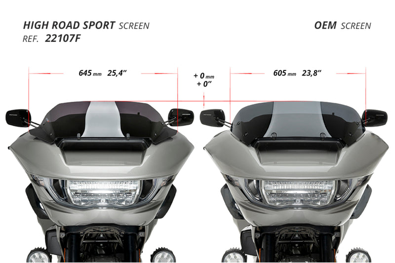 High-Road Sport Screen Dark Smoke For OEM Fairing Harley Davidson Road Glide FLTRX 2024-Current