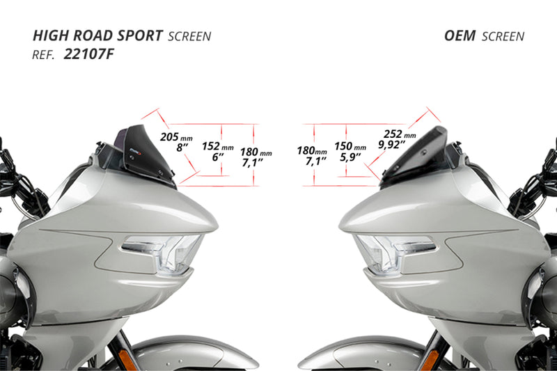 High-Road Sport Screen Dark Smoke For OEM Fairing Harley Davidson Road Glide FLTRX 2024-Current